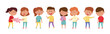 © Happypictures - Warring Boy and Girl with Offensive Behavior Insulting Agemate Vector Set