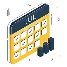 Isometric Design Icon, Calendar Vector

