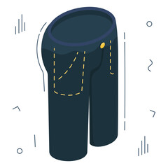 Wall Mural - Editable design icon of pants

