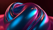 Vibrant metallic gradient in neon colors. Creative abstract shapes