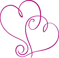 Wall Mural - Heart outline sketch logo vector illustration. Cute Love Heart symbol hand drawing stylized design element