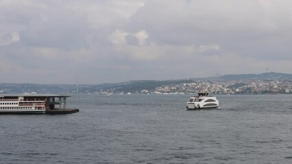 Poster - Istanbul Waterfront Bosphorus Canal Panorama at Autumn Day Turkey