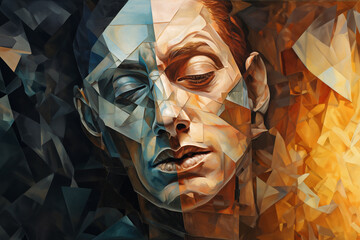 Poster - Abstract distortions of familiar objects, reflecting the altered perceptions that can occur in individuals with schizophrenia.