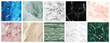 collection de textures et surfaces minérales de marbre de plusieurs couleurs
