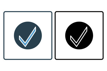 Poster - checkmark icon. icon related to basic web and UI. suitable for web site, app, user interfaces, printable etc. solid icon style. simple vector design editable