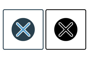Poster - cross icon. icon related to basic web and UI. suitable for web site, app, user interfaces, printable etc. solid icon style. simple vector design editable