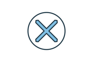 Poster - cross icon. icon related to basic web and UI. suitable for web site, app, user interfaces, printable etc. flat line icon style. simple vector design editable