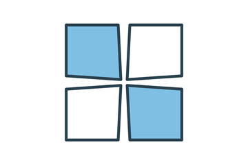Poster - menu icon. icon related to basic web and UI. suitable for web site, app, user interfaces, printable etc. flat line icon style. simple vector design editable
