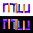 letter m w colorful icon logo design