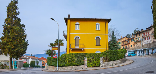 Poster - Panorama of Ruvigliana road and housing, Lugano, Switzerland