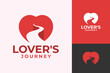 Heart Love Journey Path Logo Design