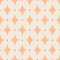Wall Mural - Seamless vector pattern with dots and star shaped elements. Classic geometrical texture in modern style. Elegant background