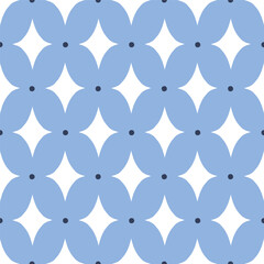 Wall Mural - Seamless vector pattern with dots and star shaped elements. Classic geometrical texture in modern style. Elegant background