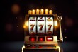 Golden Slot Machine with Lucky Sevens