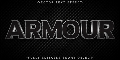 Poster - Dark Silver Armour Vector Fully Editable Smart Object Text Effect