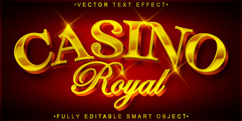 Poster - Luxury Shiny Golden Casino Royal Vector Fully Editable Smart Object Text Effect