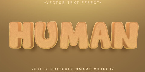 Poster - Cartoon Human Skin Vector Fully Editable Smart Object Text Effect