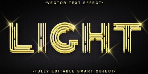 Poster - Shiny Light Vector Fully Editable Smart Object Text Effect