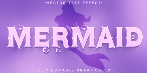 Poster - Soft Beauty Mermaid Vector Fully Editable Smart Object Text Effect