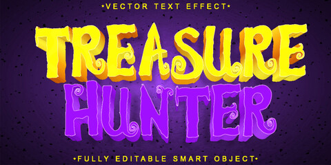 Poster - Cartoon Treasure Hunter Vector Fully Editable Smart Object Text Effect