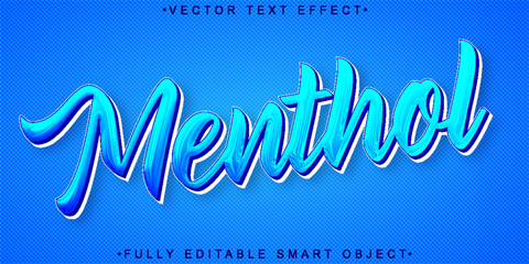 Poster - Blue Menthol Vector Fully Editable Smart Object Text Effect