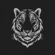 © ALI - black white tiger head minimalist