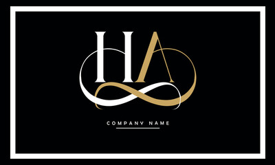 HA, AH, H, A Abstract Letters Logo Monogram