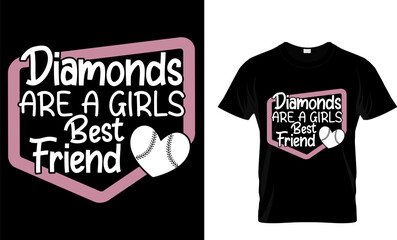 Sticker - t shirt design concept  Diamonds are Girl Best Friend 