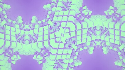 Aufkleber - Violet and green design. 3d rendering seamless loop animation 4K