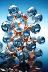 Aufkleber - Glass geometric symmetric molecular bonding structure. Generative AI.