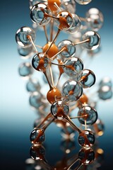 Aufkleber - Glass geometric symmetric molecular bonding structure. Generative AI.