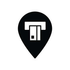 Poster - atm icon map point, destination with bank ATM sign 