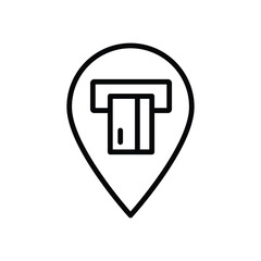 Poster - atm icon map point, destination with bank ATM sign 