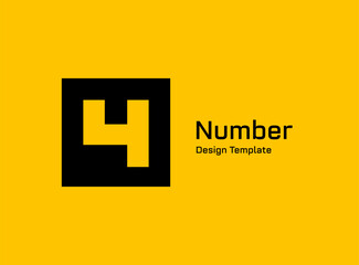 Poster - number 4 logo icon design template elements