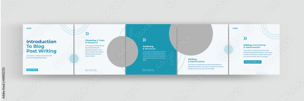 How to write a blog posts social media carousel, step by step guide to write Instagram carousel design template