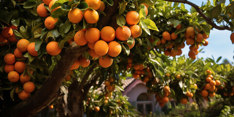 Grapefruit tree in the garden