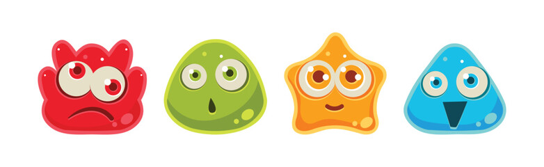 Poster - Funny Jelly Character Snout and Face Vector Set