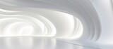 Fototapeta Perspektywa 3d - 3D geometric abstract wave futuristic light white background. 3d tunnel background. Halway background. alleyway background.