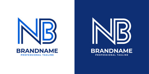 Wall Mural - Letter NB Line Monogram Logo, suitable for business with NB or BN initials