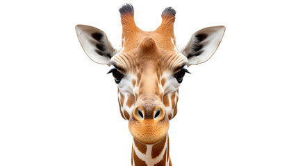 Giraffe face. Isolated on transparent background