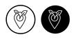 Locally grown icon set. bio food garden location vector symbol in black filled and outlined style.