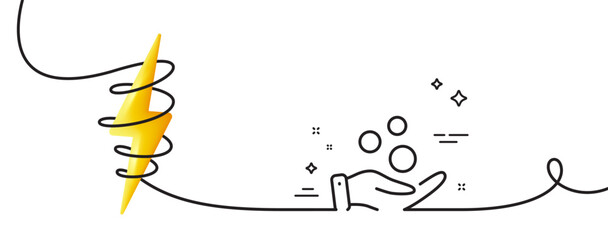 Poster - donation money line icon. continuous one line with curl. money savings sign. donate cash symbol. don