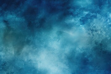 Poster - abstract blue background texture with grunge brush strokes and paint stains, Illustrate an abstract watercolor paint background in dark blue, creating a grunge texture, AI Generated