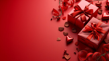 Wall Mural - Valentine’s day banner for advertising and promotion in social media post.