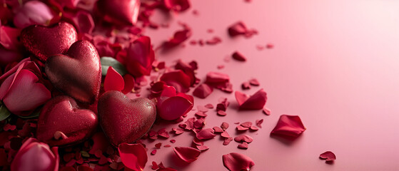 Wall Mural - Valentine’s day banner for advertising and promotion in social media post.