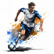 Pop Art Comic Football Player, Pop Art Soccer Player Illustration