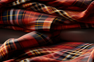 Wall Mural - Roll plaid pattern seamless graphic. Tartan Scottish check plaid for flannel shirt, blanket, scarf, throw, duvet cover, upholstery, or other modern retro casual fabric design.