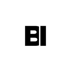 Poster - Letter B and I, BI logo design template. Minimal monogram initial based logotype.