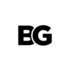 Poster - Letter B and G, BG logo design template. Minimal monogram initial based logotype.