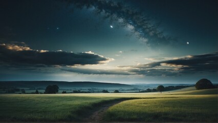 Wall Mural - landscape under the moon